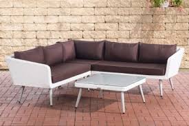Clp Polyrattan Eck Loungeset Skara I Weiss I Gartenlounge Flachrattan I Eckgarnitur Glastisch I 1 25mm Rattandick Loungemobel Garten Lounge Mobel Outdoor Sofa