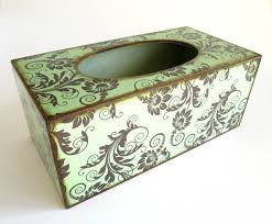 Decoupage Wooden Tissue Kleenex Box Cover In Mint Green With Etsy Tissue Boxes Decoupage Decoupage Box