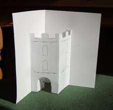 Make a few simple cuts into a piece of decorative paper to create a tab. Carte Pop Up Chateau Par Playing By The Book Children S Book Week Castle Crafts Pop Up Book