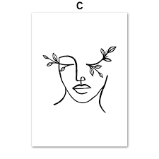 Beautiful flower line decoration vector logo icon. Canvas Print Flower Girl Face Painting Abstract Line Posters And Prints Nordic Decoration Home Wall Art Picture For Living Room Painting Calligraphy Aliexpress