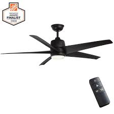 One side is pitch black while the other is mahogany. Hampton Bay Mena 54 In White Color Changing Integrated Led Indoor Outdoor Matte Black Ceiling Fan With Light Kit And Remote Control 99919 The Home Depot