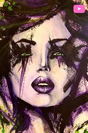 5 Minute Art Video Watch Mixed Media Youtube Artist Karen Campbell Sketch A Female Face In Her Art Journal W Artez Mixed Media Art Art Markers Drawing Arteza