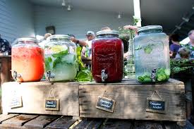 Also included is a faux slate name plate with chalk to personalize. Mason Jar Drink Dispenser Motif Event Rentals