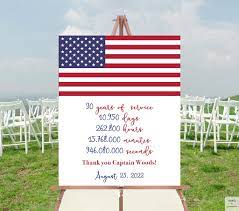 This personalized grilling tools set is one of the best navy retirement gifts because they'll have a blast grilling all kinds of foods with this set! Military Retirement Sign