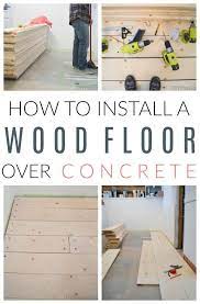 How To Install A Barn Board Floor Over Concrete Tutorial Diy Wood Floors Plywood Flooring Diy Basement