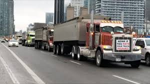 The road rally is scheduled to begin sometime. Truck Convoy Protests Along Gta Highways