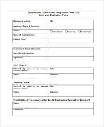 Free 27 Interview Evaluation Forms In Pdf Ms Word Excel