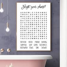 Black And White Framed Art For Bathroom Bathroom Word Search Prints Black White Minimalism Guest Bathroom Sign Wall Art Decor Learning Poster Canvas Painting Picture Bathroom Signs Painting Bathroom Wall Art Decor