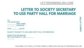 Letter to replace secretary : Request Letter To Society Secretary For Renovation Of Flat Sample Letter Letters In English
