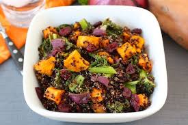 Quinoa Salad With Roasted Sweet Potatoes Kale Dried Cranberries Red Onion Yield Serve Salad With Sweet Potato Roasted Sweet Potatoes Quinoa Sweet Potato