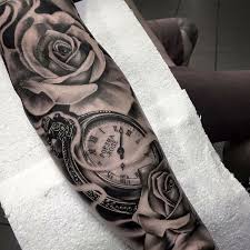 Rose tattoo tattoodesign roses tattoos ink flower art tattooedgirl. Tattoo Uhr 3d Tatowierung Am Unterarm Uhr In Kombination Mit Weissen Rosen Tattoo Muster Watch Tattoos Pocket Watch Tattoos Rose Tattoos For Men