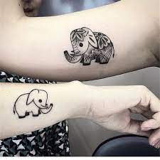 60 Meaningful Unique Match Couple Tattoos Ideas Cute Elephant Tattoo Elephant Tattoos Tattoos For Women