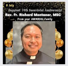 Join us in greeting a Happiest 14th Sacerdotal Anniversary to Rev. Fr.  Richard Montaner, Missionaries of the Sacred Heart (MSC) "You are a priest  forever!" From your AWMRDSJ Family