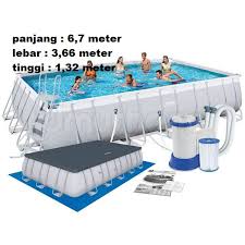 Kolam renang bayi jenis ini tersedia dengan ukuran cukup lebar. Kolam Renang Swimming Pool Portable Above Ground Big Size Terbesar Inflatable Jumbo Petak Plastik Shopee Indonesia