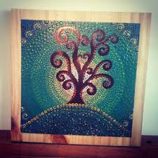 More images for dibujo de puntillismo de arbol bonito y facil » Cuadro Arbol De La Vida Puntillismo Sobre Pino Mandalas Pintadas En Piedras Arbol De La Vida Mandalas Pintadas