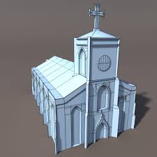 Church Low Poly 3d Model Low Poly 3d Models Low Poly 3d Low Poly