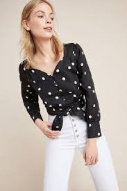 Black And White Polka Dot Top Outfit Spring S Best Black And White Polka Dot Pieces Charmed By Camille Polka Dot Blouse Polka Dot Top Outfit Polka Dot Shirt Outfit