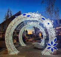 Large LED Church Arch Outdoor Christmas Light Decoration with Tree for Plaza Park Street Holiday Display