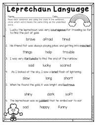 Spring Into Spring Context Clues Worksheets Context Clues First Grade Reading Comprehension