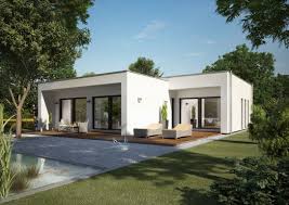 Nice Bungalow I Should Want To Have Flat Roof Just Floor Several Space Compartments Indoors And Outdoo Casas Modulares Bungalow Moderno Arquitectura Moderna