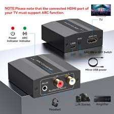 HDMI ARC Audio Extractor 4K 60Hz with 3.5mm and RCA Output