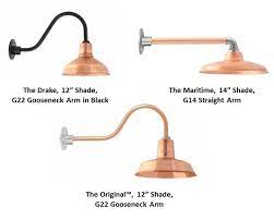Dual gooseneck lights illuminator easy change detachable gooseneck light source. Raw Copper Takes Classic Gooseneck Lighting To New Heights Inspiration Barn Light Electric