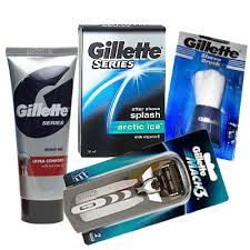Gillette Shaving Kit - Shave Gel, After Shave, Razor, Shaving Brush +  Greeting Card
