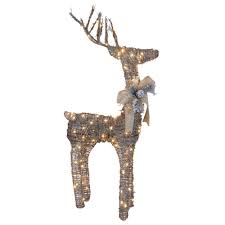 Choose from contactless same day delivery, drive up and more. 48 Pre Lit Standing Rattan Reindeer With Red Bow And Pine Cones Christmas Outdoor Decoration Walmart Canada