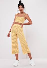Orange Gingham Culotte And Crop Top Co Ord Set Missguided Co Ords Outfits Women Pants Casual Pants For Women Co ord sets piece dress matching sets outfit bralet affordable clothing websites shorts co ord affordable clothes women clothes. co ords outfits women pants