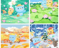 台灣春夏秋冬-四季遊記組摩沙熊MOSA BEAR - Pinkoi