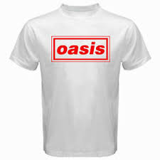 new oasis british rock band logo mens white t shirt size s