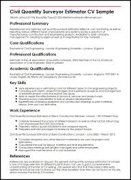 civil quantity surveyor resume resume