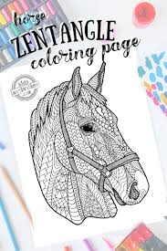 Free printable coloring pages and connect the dot pages for kids. Harmonious Zentangle Horse Coloring Page