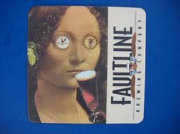 Beer Bar Coaster: FAULTLINE Brewing, Sunnyvale ~ River City Brewery ~  CALIFORNIA