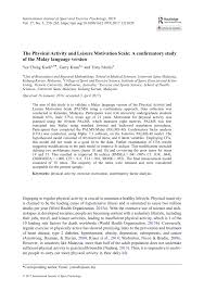 The journal of medical research covers all field of medical sciences including; Pdf International Journal Of Sport And Exercise Psychology The Physical Activity And Leisure Motivation Scale A Confirmatory Study Of The Malay Language Version