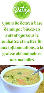Detoxification A Base De Soupe De 3 Jours Buvez Librement Et Eliminez L Inflammation La Graisse Abdominale Et L Inconfort Esprit Sante Soupe Pour Maigrir Detox Detox Facile