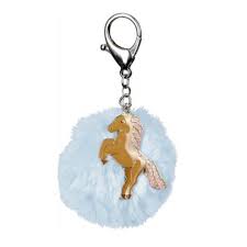 Porte Cles Cheval Scintillant Avec Pompon Porte Cle Cheval Pompons