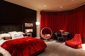 Add lots of house plants to give life to the room. Bedroom Ideas Black And Red Wall Design Novocom Top
