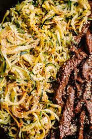 Sweet, juicy shrimp mingle with zucchini noodles in this healthy weeknight dinner that mimics the classic seafood pasta. Easy Flank Steak With Zoodles Easy Weeknight Recipes