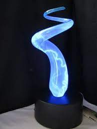 Lumisource Plasma Lamp Blue Spiral Lightning Sculpture 16 Glass Touch Lamp Touch Lamp Lamp Lumisource