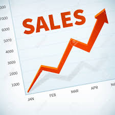 Positive Business Sales Chart Width Red Arrow Vector Background