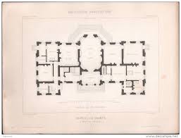 Plan Chateau De Champs Lot De 4 Plans Architecte L Sauvageot The Plan Architektur Skizze Architektur