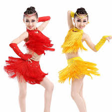 Aliexpress Com Buy 10pcs The New Children S Latin Dance Costumes Summer Girls Tassel Suit Children S Perf Latin Dance Costume Jazz Dance Outfits Kids Dress