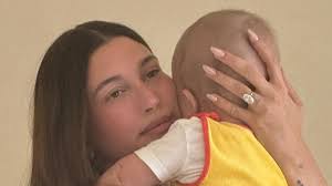 Hailey Bieber cuddles baby boy Jack in rare photo while celebrating Easter  holiday