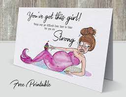 Free printable baby shower bring book instead of card bring book instead of card a growing trend is to have baby shower guests bring a children's book instead of a card. Funny Inspirational Pregnant Mermaid 5 7 Printable Baby Shower Card