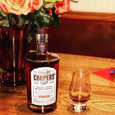 Coopers' barrel reserve sits higher in proof at 100 and is made with a patented bezeling process that gives the barrel an almost rail road track . Coopers Craft Barrel Reserve Whiskey Consensus