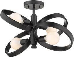 Flush mount lighting installs in the ceiling and sits level (flush) with the ceiling surface. Golden Lighting 8330 4sf Blk Sloane Modern Black Flush Mount Ceiling Light Fixture Gol 8330 4sf Blk
