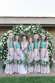 Rustic Copper Greenery Wedding At Makojalo By Werner J Photography Floral Bridesmaid Dresses Bridesmaid Dresses Floral Print Creative Wedding Inspiration