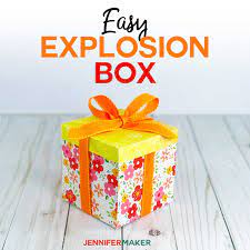First, download my exploding box card design (design #131) from my free resource library (you can get a password for it by signing up at the bottom of this page). Explosion Box Card Tutorial Endless Box Free Svg File Jennifer Maker