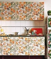 wallpaper for kitchen cabinets